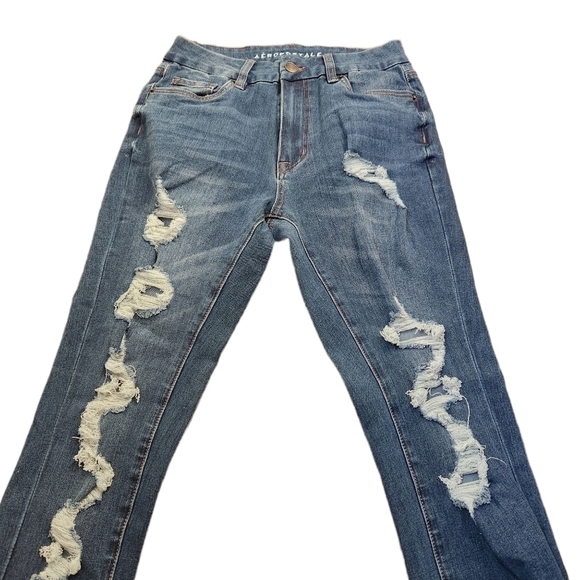 Aeropostale High Rise Curvy distressed frayed jegging blue jeans denimcore - Picture 2 of 11